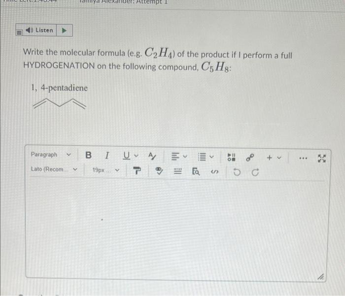 Question 4 Listen Name The Following Compound Kuljevit Jo Pun 4 Listen Give The Name For The Following Compound Oh 3