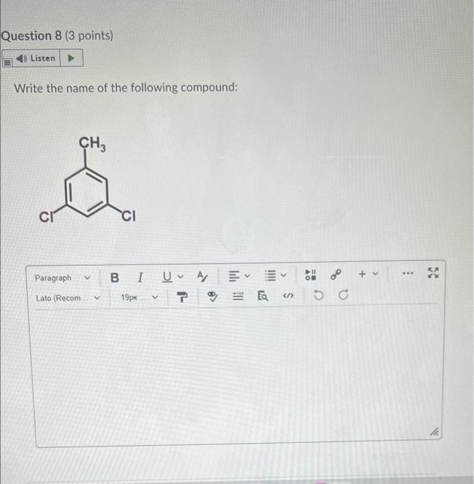 Question 4 Listen Name The Following Compound Kuljevit Jo Pun 4 Listen Give The Name For The Following Compound Oh 5
