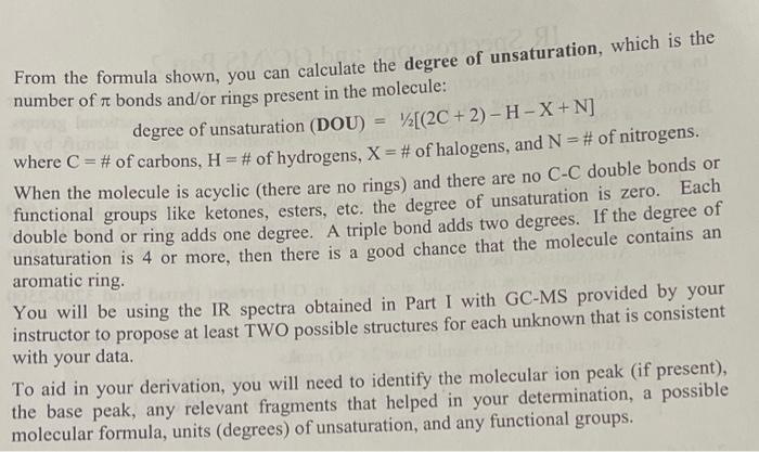 Ir Spectroscopy And Gc Ms Part 2 In Trying To Analyze The Spectrum Of An Unknown You Should Concentrate Your First Effo 2