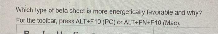 Why Can Proline Not Be In The Middle Of A Beta Sheet For The Toolbar Press Alt F10 Pc Or Alt Fn F10 Mac Which Ty 2