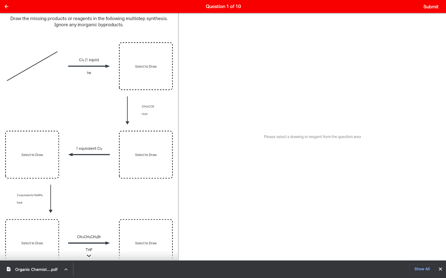 Draw The Missing Products Or Reagents In The Following Multistep Synthesis Ignore Any Inorganic Byproducts Select To D 1