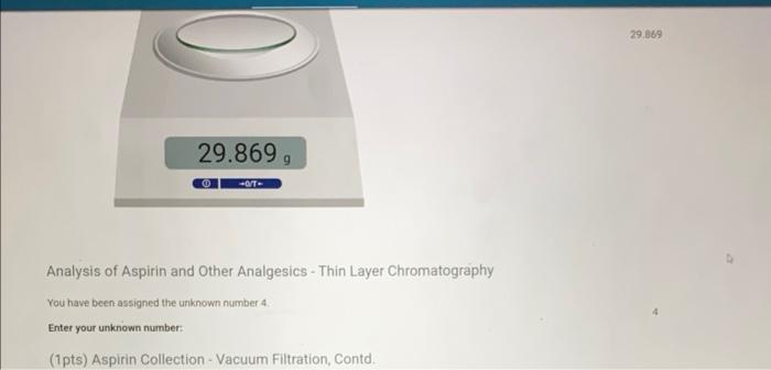 29 8699 07 Analysis Of Aspirin And Other Analgesics Thin Layer Chromatography You Have Been Assigned The Unknown N 1