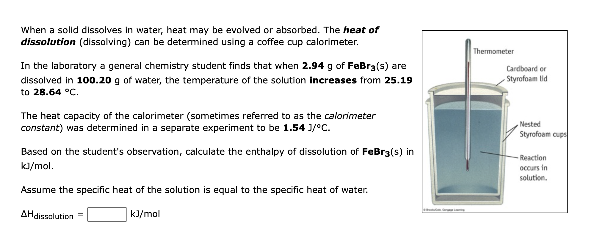 When A Solid Dissolves In Water Heat May Be Evolved Or Absorbed The Heat Of Dissolution Dissolving Can Be Determined 1