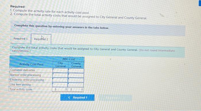 Exercise 4 9 Compute And Use Activity Rates To Determine The Costs Of Serving Customers L04 2 L04 3 Med Max Buys Surg 7