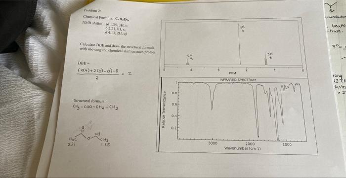 Problem 2 Chemical Formula C H O Nmr Shi 1 353 62 21 311 4 13 2h 4 Calculate Dbe And Draw The Structural Formu 1
