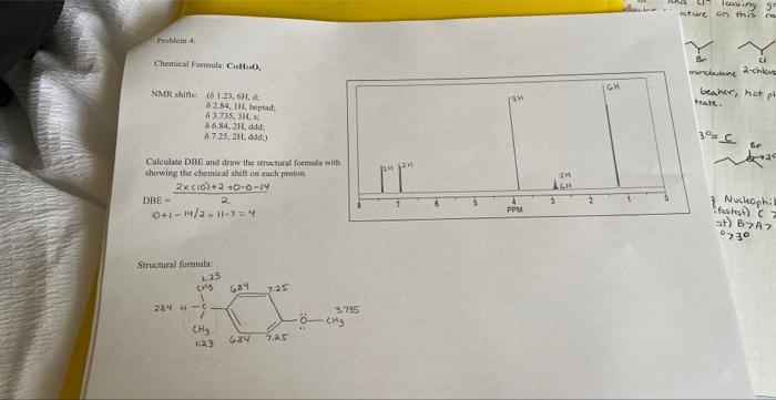 Problem 4 Chemical Formula Cisho Nmr Shifts 1 23 6 D 32 84 1h Heptad 8 3 735 36 S 86 84 2h Ddd 87 25 2h D 1