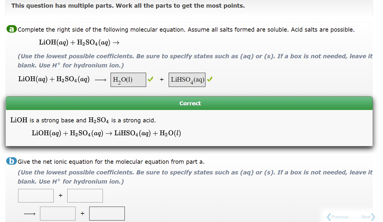This Question Has Multiple Parts Work All The Parts To Get The Most Points A Complete The Right Side Of The Following 1