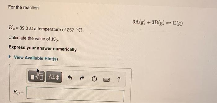 The Equilibrium Constant Kc Is Calculated Using Molar Concentrations For Gaseous Reactions Another Form Of The Equili 2