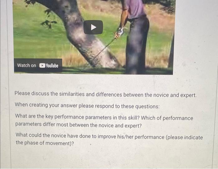 Here Are 2 Links Of A Novice And Expert Performing A Skill Novice Attempt S Charles Barkley Golf Swing Watch On Youtube 2