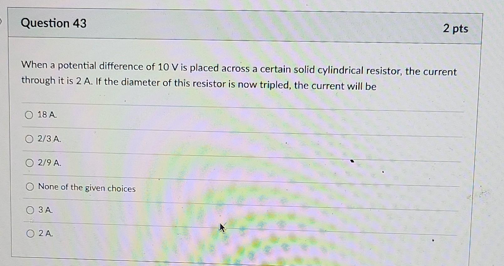 Question 44 The Characteristics Of Five Wires Are Given In The Table Below The Gauge Is A Measure Of The Diameter Of Th 2