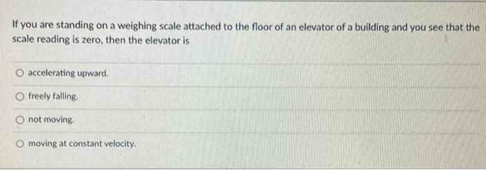 If You Are Standing On A Weighing Scale Attached To The Floor Of An Elevator Of A Building And You See That The Scale Re 1