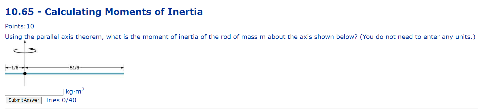 10 65 Calculating Moments Of Inertia Points 10 Using The Parallel Axis Theorem What Is The Moment Of Inertia Of The R 1