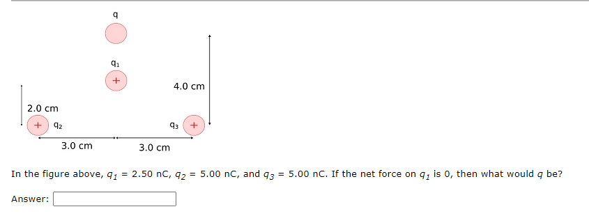 2 0 Cm 92 3 0 Cm Q Q 4 0 Cm 93 3 0 Cm In The Figure Above Q 2 50 Nc 92 5 00 Nc And Q3 5 00 Nc If The N 1