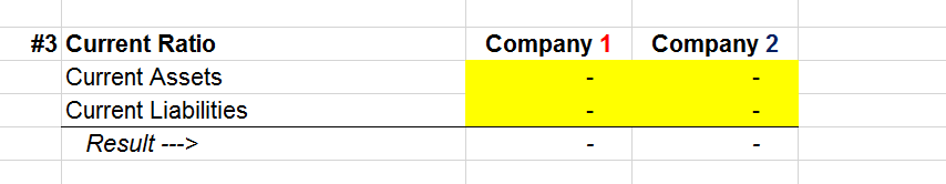 Calculate The Following From Financial Statements From Company 1 2 1