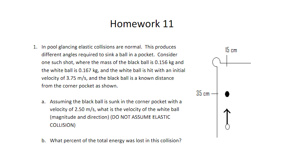In Pool Glancing Elastic Collisions Are Normal This Produces Different Angles Required To Sink A Ball In A Pocket Cons 1