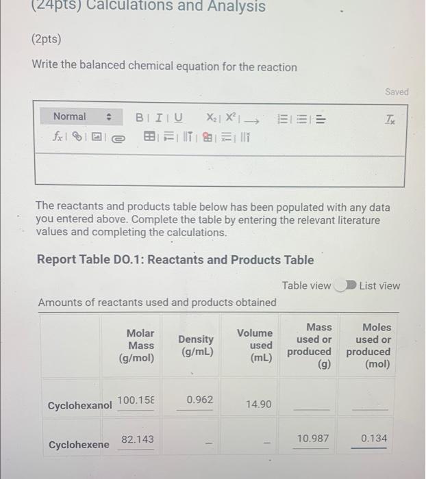 Week 10 Data And Report Submission Dehydration Of An Alcohol 2pts Dehydration Of An Alcohol How Will You Collect Dat 4