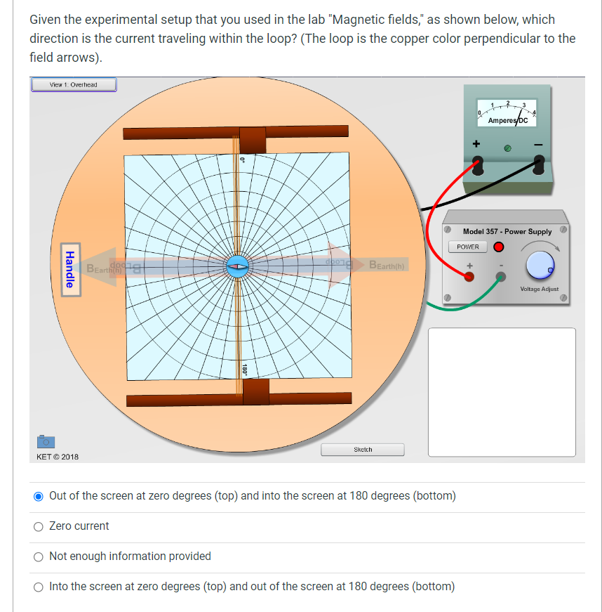 Given The Experimental Setup That You Used In The Lab Magnetic Fields As Shown Below Which Direction Is The Current 1