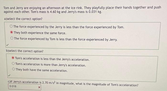 Tom And Jerry Are Enjoying An Afternoon At The Ice Rink They Playfully Place Their Hands Together And Push Against Each 1