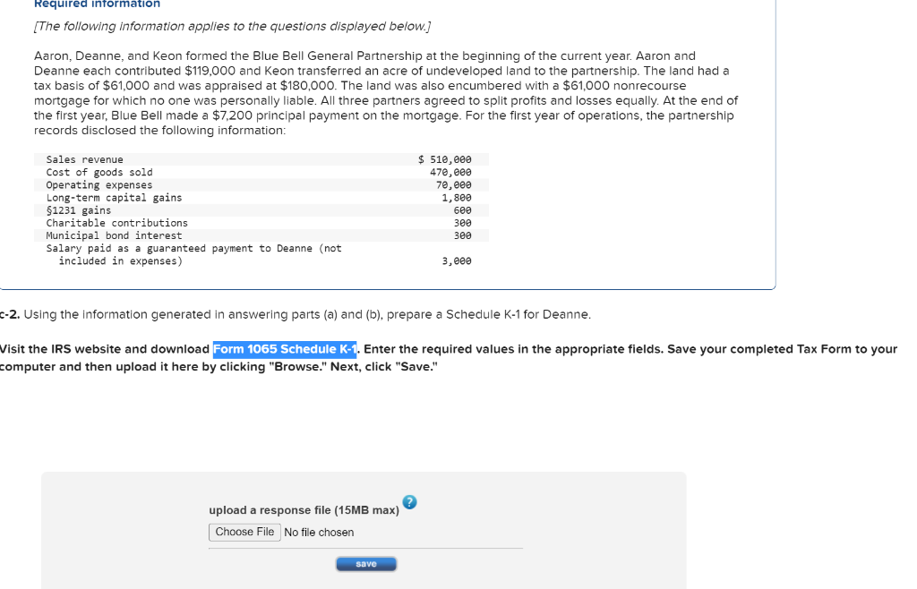 Required Information The Following Information Applies To The Questions Displayed Below Aaron Deanne And Keon Forme 1