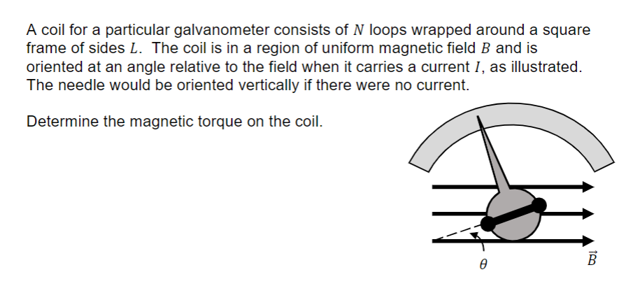 A Coil For A Particular Galvanometer Consists Of N Loops Wrapped Around A Square Frame Of Sides L The Coil Is In A Regi 1