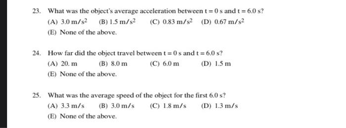 Velocity M S Refer To The Following Graph Of Velocity Vs Time When Answering The Next Three Questions 1 1 5 2