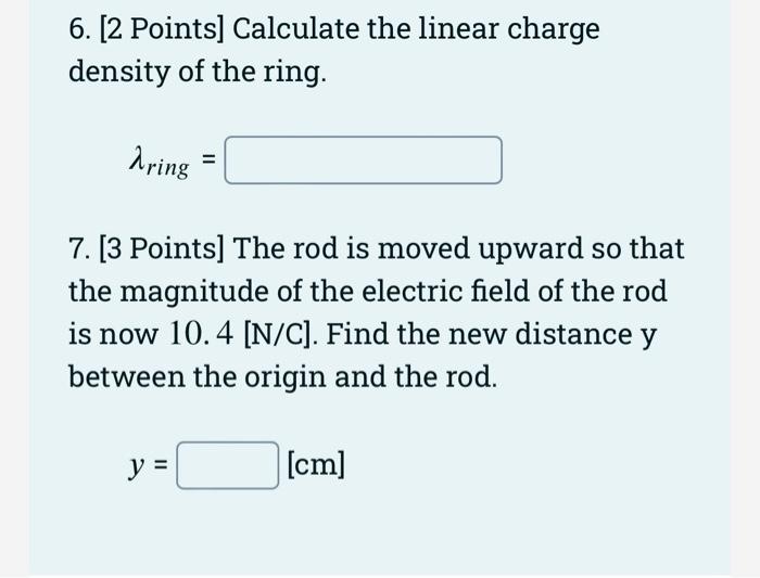 15 Points The Figure Shows A Rod With Its Central Axis Along The Y Axis And A Ring With Its Central Axis Along The X A 3