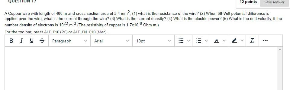 A Copper Wire With Length Of 400 M And Cross Section Area Of 3 4 Mm 1 What Is The Resistance Of The Wire 2 When 6 1