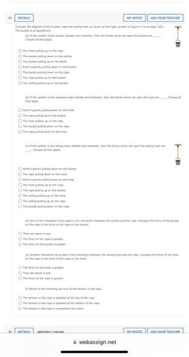 31 Details Cas Proting On The Bucket Then The H Details Sapwallige Webassign Net My Notes Ask Your Teacher Al My Notes 1