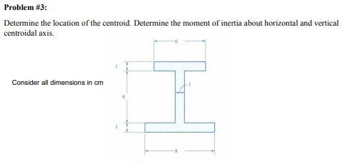 Problem 3 Determine The Location Of The Centroid Determine The Moment Of Inertia About Horizontal And Vertical Centro 1