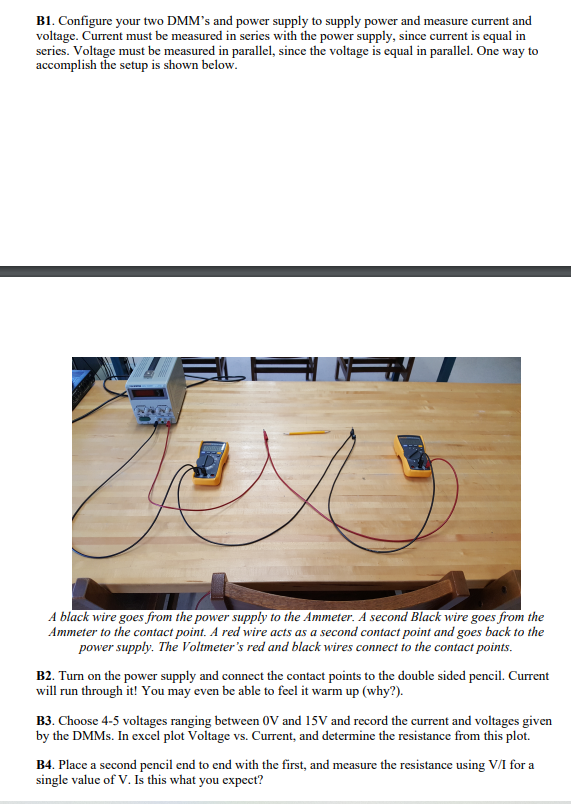B Ohm S Law And Measuring Resistance Note The Dmm Power Supply Configuration Used In This Section May Assist You With 2