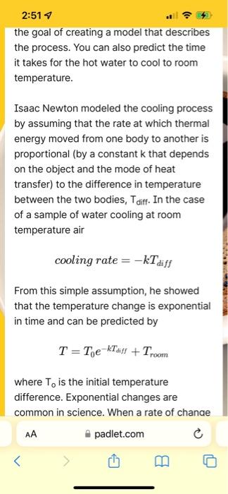 2 51 Padlet Earsznov 3mo Newton S Law Of Cooling A Mathematician Is A Device For Turning Coffee Into Theorems Alfre 2