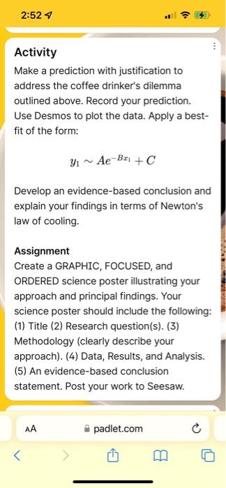 2 51 Padlet Earsznov 3mo Newton S Law Of Cooling A Mathematician Is A Device For Turning Coffee Into Theorems Alfre 6