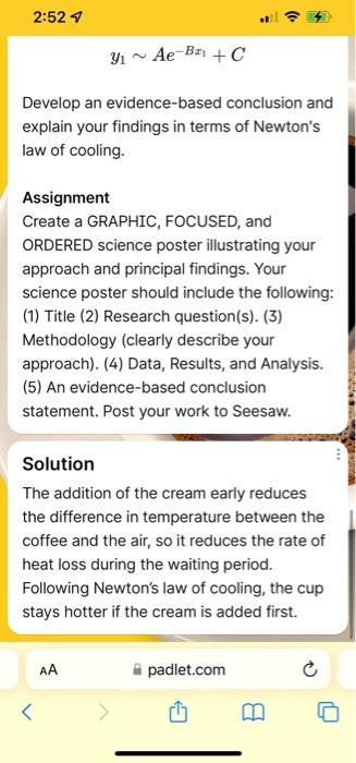 2 51 Padlet Earsznov 3mo Newton S Law Of Cooling A Mathematician Is A Device For Turning Coffee Into Theorems Alfre 7