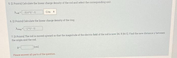 Tof 15 Points The Figure Shows A Rod With Its Central Axis Along The Y Axis And A Ring With Its Central Axis Along The 2