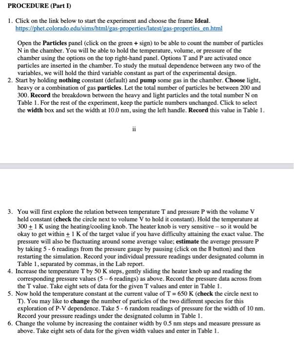 Lab 1 Report Thermal Properties Ideal Gas Equation And Molecular Speed Partners Objective Tria Niey Nigh Width 1 W 4