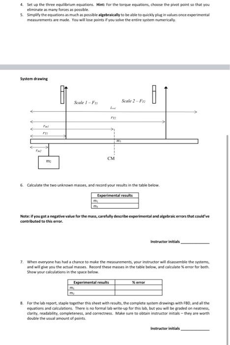Names Purpose In This Lab You Will Examine A System That Is In Mechanical Equilibrium Your Job In Each Case Is To Meas 2
