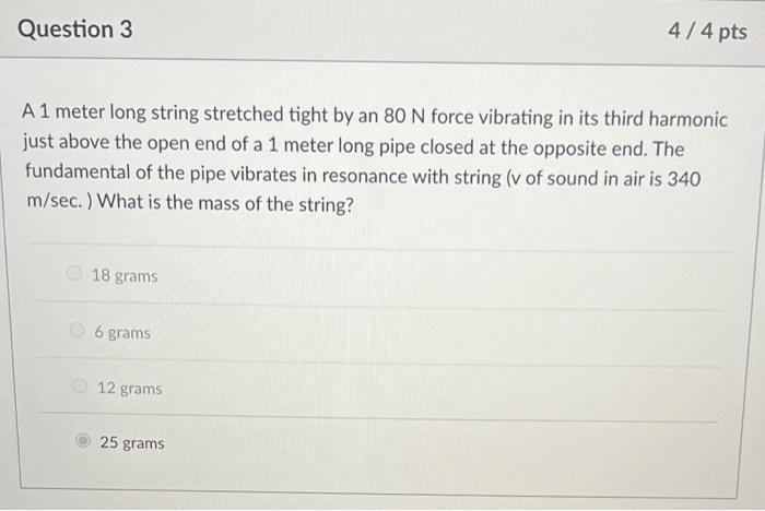 Question 2 What Is The First Overtone Frequency The Next Freq Above The Fundamental For An Organ Pipe 2 00 M In Lengt 2