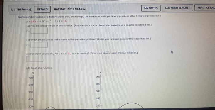 8 10 Points Harmathap12 10 1 052 My Notes Analysis Of Daily Output Of A Factory Shows That On Average The Number 1