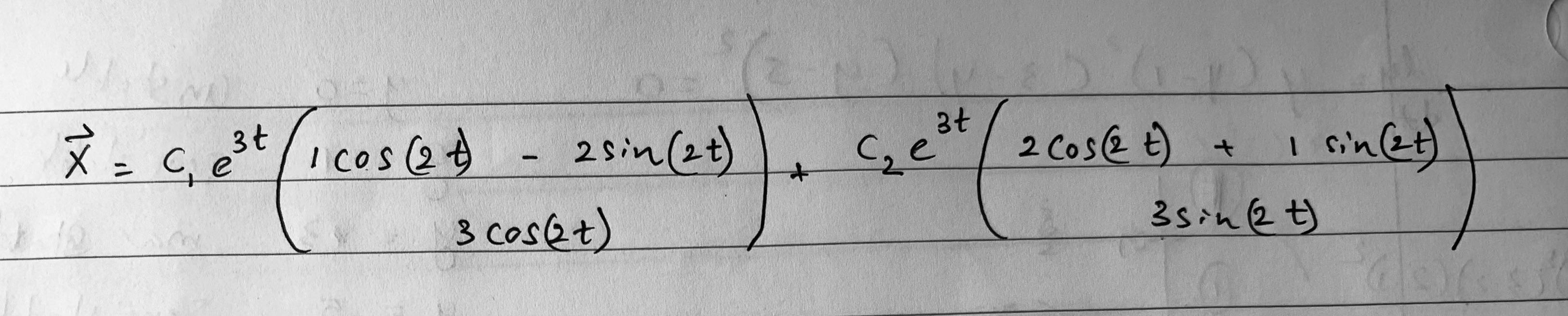 Please Explain How To Reach The Answer Consider A System With Complex Eigenvalues The System S General Solution Is Giv 1