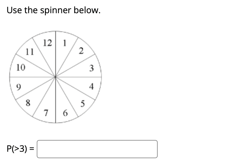Use The Spinner Below 11 10 8 P 3 12 1 7 6 2 5 3 4 1