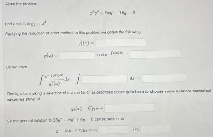1 Point Given A Second Order Linear Homogeneous Differential Equation A2 X Y A X Y Ao X Y 0 We Know That A Fund 2