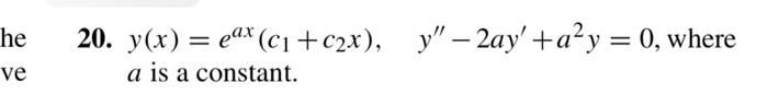 He Ve 20 Y X Eax C C2x Y 2ay A Y 0 Where A Is A Constant 1