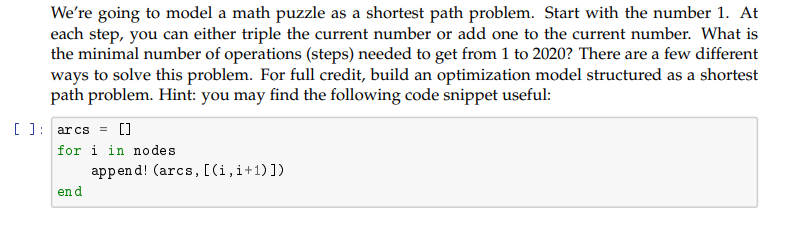 We Re Going To Model A Math Puzzle As A Shortest Path Problem Start With The Number 1 At Each Step You Can Either Tri 1