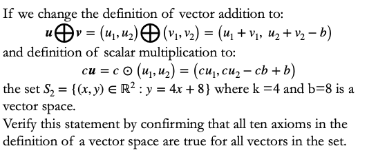 If We Change The Definition Of Vector Addition To V U U Vv V U V U V B And Definition O 1