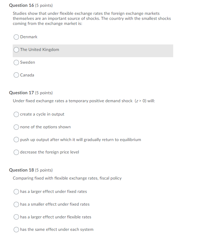 Question 16 5 Points Studies Show That Under Flexible Exchange Rates The Foreign Exchange Markets Themselves Are An Im 1