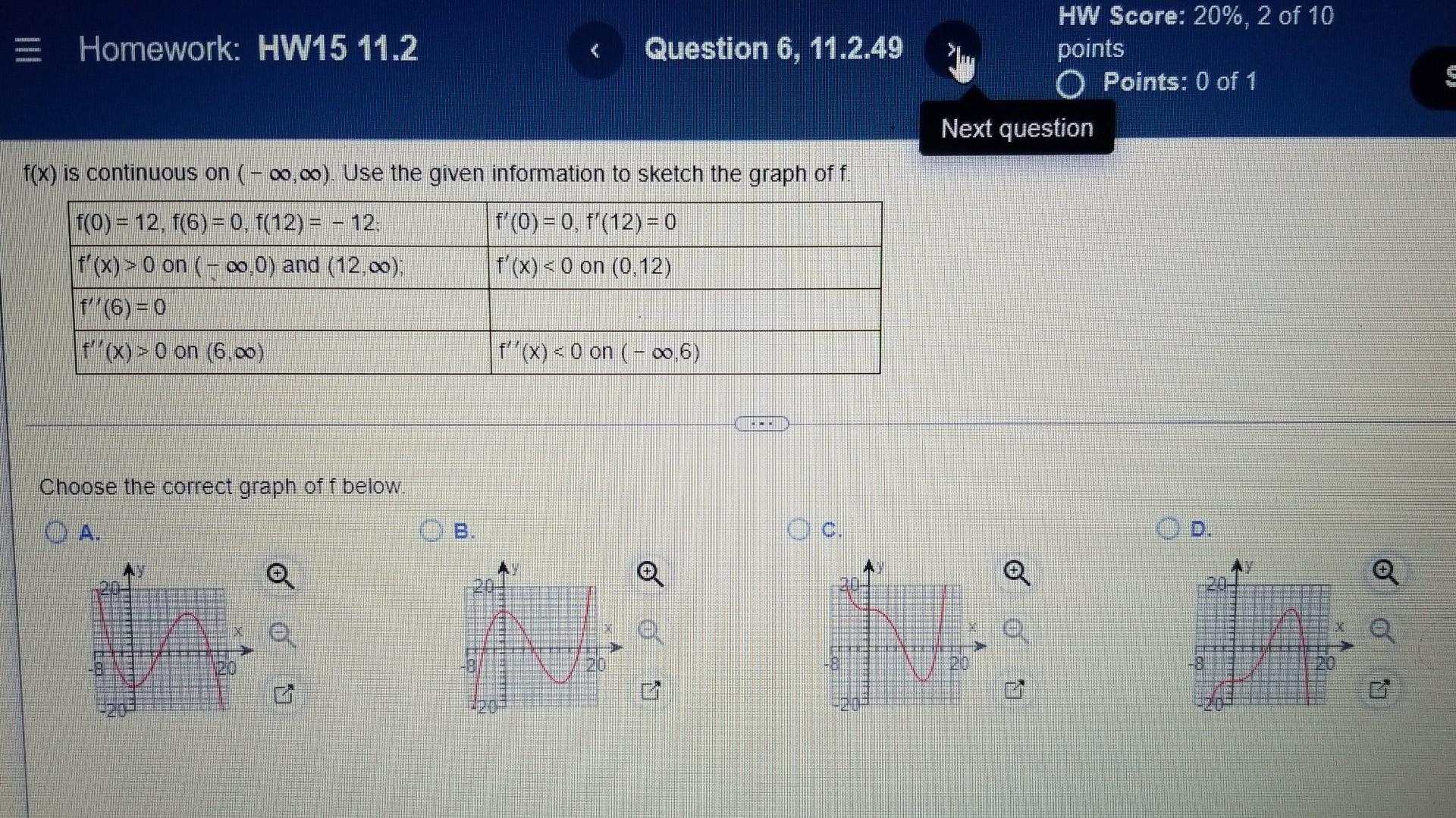 Homework Hw15 11 2 Find The X And Y Coordinates Of All Inflection Points 9 5 F X X 2 Oa The Inflection Point S Is 4