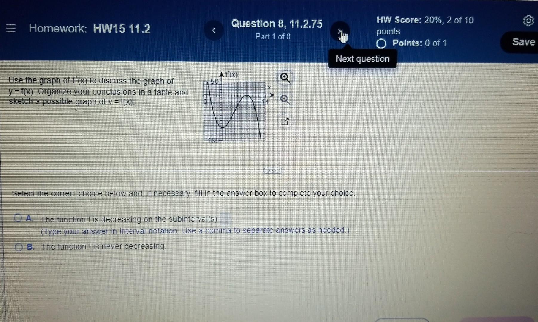 Homework Hw15 11 2 Find The X And Y Coordinates Of All Inflection Points 9 5 F X X 2 Oa The Inflection Point S Is 6