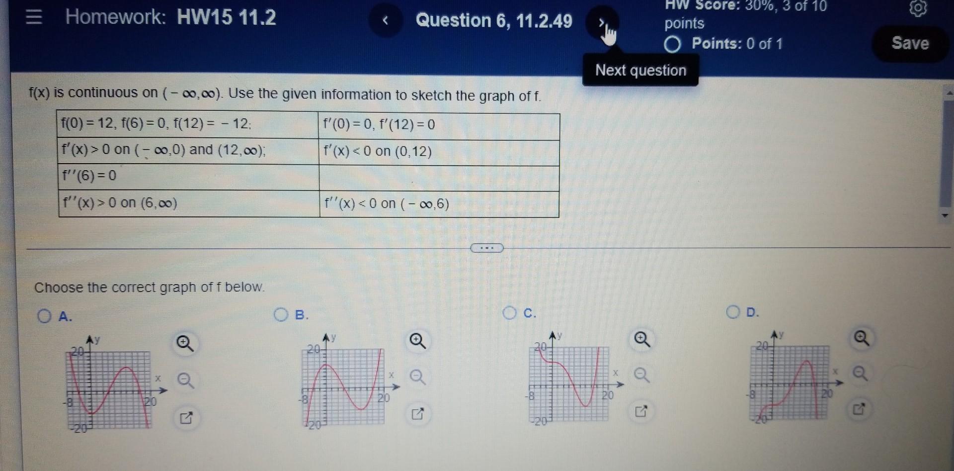 Homework Hw15 11 2 Question 4 11 2 33 Part 1 Of 3 Hw Score 30 3 Of 10 Points O Points 0 Of 1 Oa Find The Interval 3
