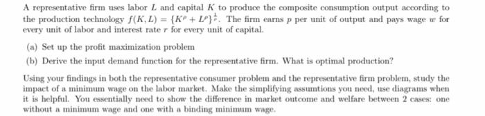 1 Consider A Representative Consumer Who Consumes A Composite Good And Leisure I Suppose That The Consumer Preferences 4
