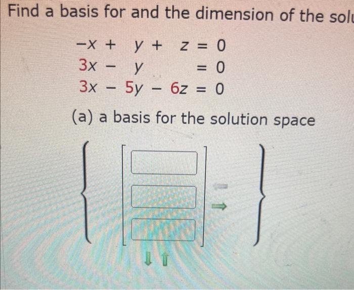 Find A Basis For The Subspace Of R3 Spanned By S S 5 9 9 1 3 3 1 1 1 Step 1 Find The Reduced Row Ec 2
